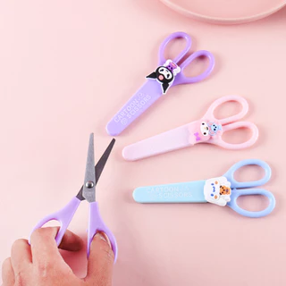 พร้อมส่ง💕 กรรไกร พร้อมปลอก ลายการ์ตูน สีพาสเทล กรรไกรเด็ก | Bluerubystore