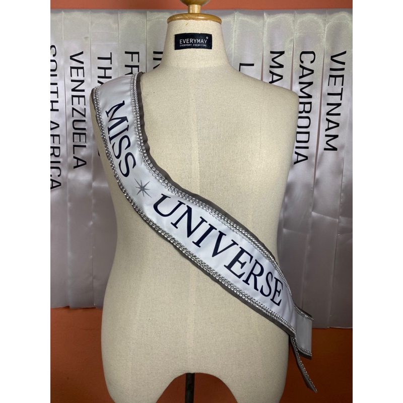 สายสะพาย Miss Universe รุ่นใหม่ สกรีนเฟล็ก