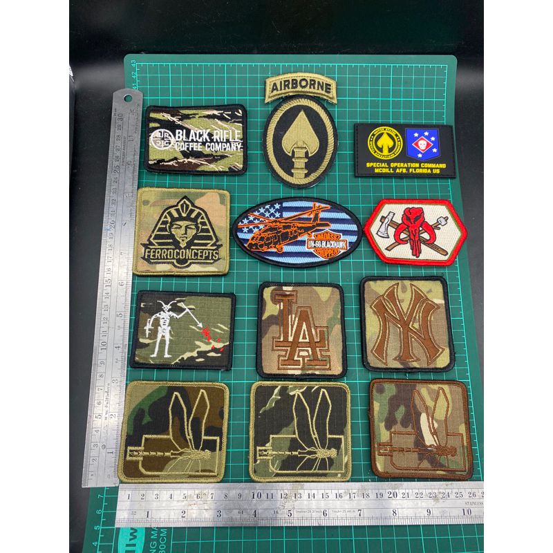 อาร์ม Patch ด้านหลังมีตีนตุ๊กแก มีหลายขนาดตามในรูป