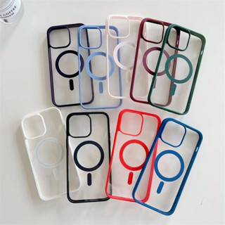 Case สำหรับการชาร์จไร้สาย เคสi14  14plus 14pro 14promax เคสใสสีพาสเทล เคสสวยๆ เคสมือถือสำหรับชาร์จ