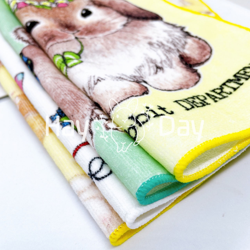 ผ้าเช็ดหน้า ||25x25|| ผ้าเช็ดหน้าลายกระต่าย ผ้าขนหนู เนื้อนิ่ม ไม่บาดผิว ลายน่ารักมาก ซับน้ำเยี่ยม - รูปที่ 2