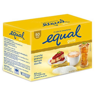 Equal gold no calories sugar 50 ซอง ขนาด40กรัม น้ำตาล0แคลลอรี่