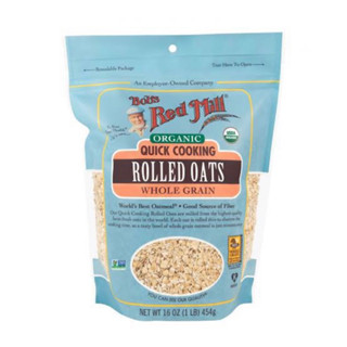 Bob’s Red mill Rolled oats organic shole grain 454g. ข้าวโอ๊ตบดออแกนิคสูตรสุกเร็ว นำเข้าจากอเมริกา🇺🇸