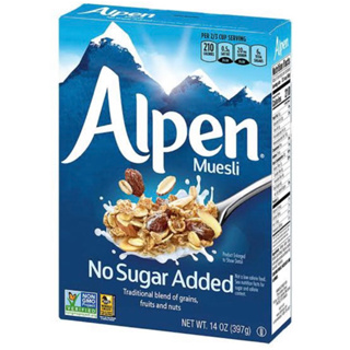 Alpen cereal no sugar 560g. อัลเพน มูสลี่ สูตรไม่เติมน้ำตาล นำเข้าจากอังกฤษ🇬🇧