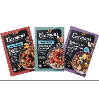 Carman’s porridge &amp; crunchy oat cereal 320-500g. อาหารเล้า ข้าวโอ๊ตผสมพีแคนและฮาเซลนัท /สูตรผลไม้และถั่ว จากออสเตรเลีย🇦🇺