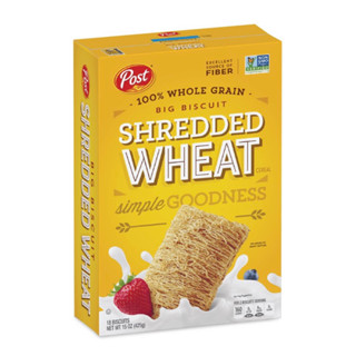 Post Shredded Wheat original 425g. เชรดเดดวีทออริจินัลซีเรียล ข้าวสาลีอบกรอบนำเข้าจาก อเมริกา🇺🇸