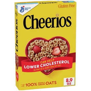 Cheerios 100 oats cereal 252g. นำเข้าจากอเมริกา🇺🇸ซีเรียลข้าวโอ๊ตผสมข้าวสาลีและข้าวโพดอบกรอบ