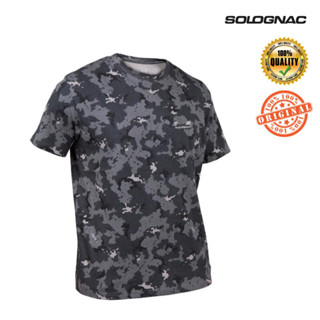 เสื้อยืดแขนสั้นสำหรับส่องสัตว์ รุ่น 100 (สีเทาลายพราง) SOLOGNAC