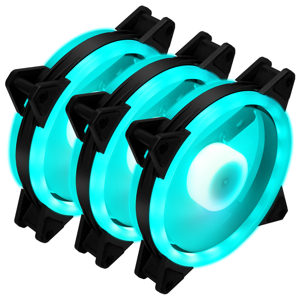 พัดลมเคส ไฟวงแหวน RGB/LED Standard 120mm. Molex 4pin