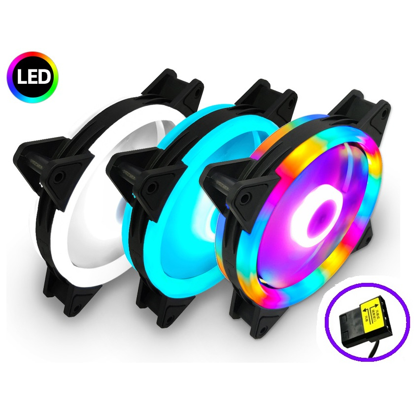 พัดลมเคส ไฟวงแหวน RGB/LED Standard 120mm. Molex 4pin