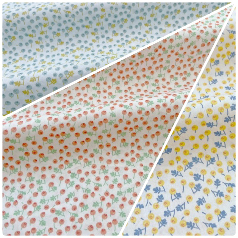 ผ้าแบ่งขาย 1 ชิ้น 1/2เมตร cotton twill  หน้ากว้าง 64“ ลายเล็ก เนื้อดี คอตตอนแท้ 💯% พร้อมส่งค่ะ