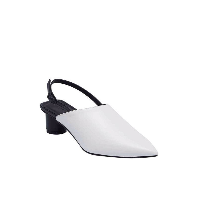 Eclipse รองเท้าส้นสูงหัวแหลมสีขาว