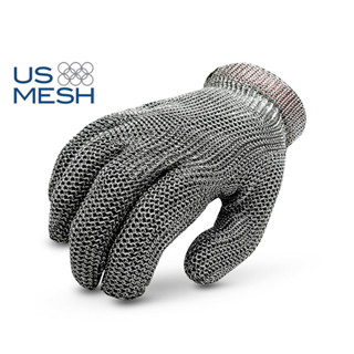 ถุงมือสแตนเลส แยก 5 นิ้ว US MESH(1 ข้าง)ถุงมือกันบาด ถุงมือทำอาหาร