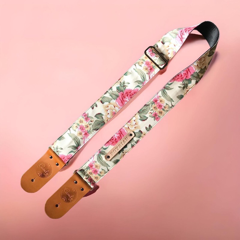 Yellow Flora Guitar Strap , สายสะพายกีต้า ดอกไม้เหลือง