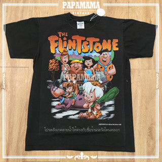 [ FLINTSTONES ] CARTOON NETWORK WACKY RACING OVP OVERPRINT เสื้อลายการ์ตูน  แนสคาร์ papamama vintage