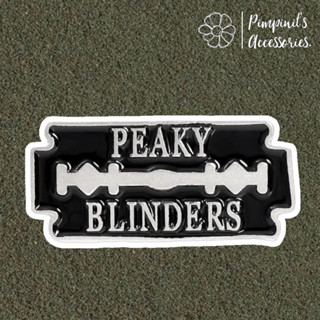 🇹🇭 พร้อมส่ง : เข็มกลัดลายใบมีดโกนสีดำ "PEAKY BLINDERS" | "PEAKY BLINDERS" Black Razor Blade Enamel Brooch Pin.