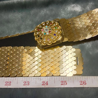 Accessories เข็มขัดยืดเกล็ดปลาสีทอง เข็มขัดนางรำ เครื่องประดับนางรำ[เด็กใส่ได้ผู้ใหญ่ใส่ได้] #เข็มขัดเกล็ดปลา