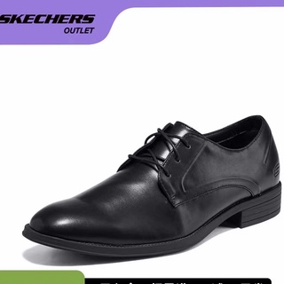 SKECHERS Larken - Nadler Oxford ดำ คัทชู รองเท้าหนัง แบบมีเชือกผูก leather shoes