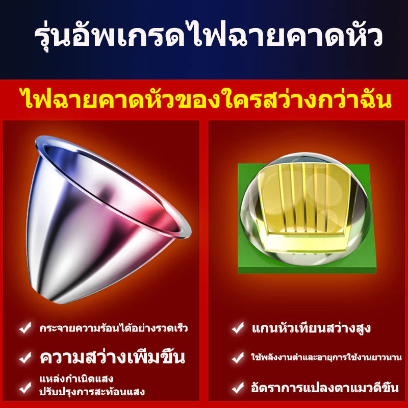 ไฟฉายคาดหัว ไฟส่องสัตว์/ส่องกบ 100000W รับประกัน 5 ปี thumbnail 7