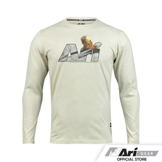 AOT X ARI ARMORED TITAN LS TEE - BEIGE/GREY/BLACK เสื้อยืด อาริ ลายไททัน แขนยาว สีน้ำตาลอ่อน