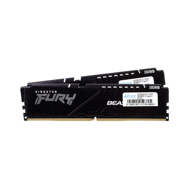KINGSTON RAM DDR5(5200) 16GB (8GBX2) FURY BEAST (KF552C40BBK2-16) - A0143232