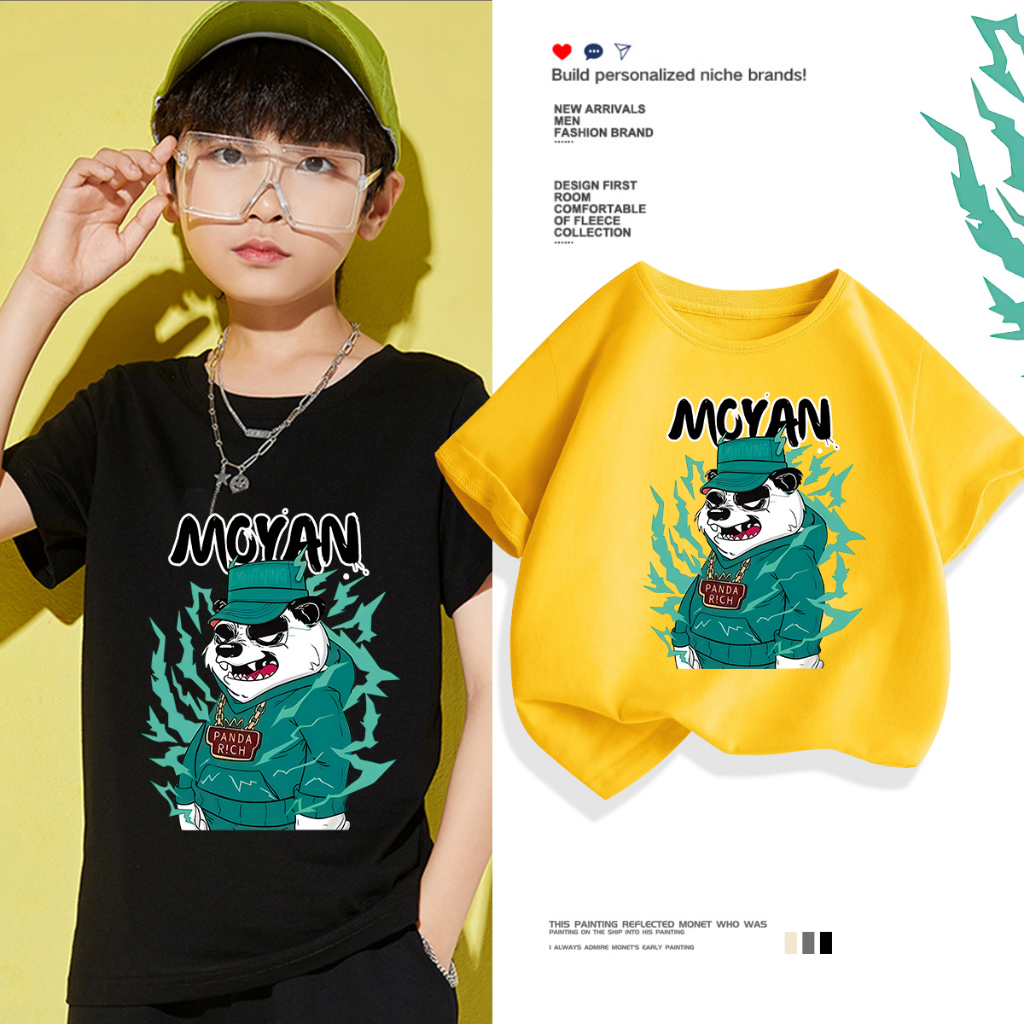 H384 (ส่งจากไทย)เสื้อยืดเด็กแขนสั่ง ลายแฟชั่นสวยน่ารัก.ใส่ได้ทั้งเด็กชายและเด็กหญิง