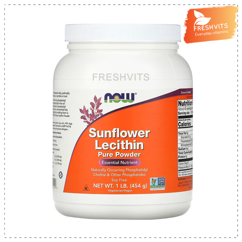 NOW,Sunflower Lecithin, Pure Powder, 1 lb (454 g)