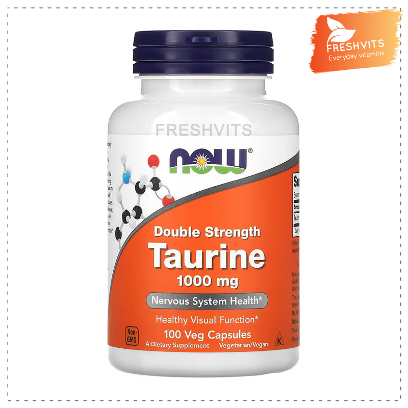NOW,Taurine, Double Strength, 1,000 mg, 100 Veg Caps