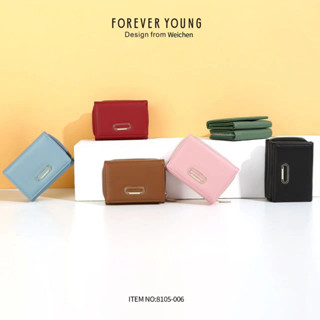 พร้อมส่ง!!!กระเป๋าสตางค์ กระเป๋าสตางค์ผู้หญิง FOREVER YOUNG กระเป๋าสตางค์ผู้หญิงใบสั้น3พับ ซิปล็อค กระเป๋าผู้หญิง8105006