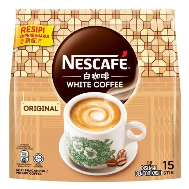 เนสกาแฟ ไวท์คอฟฟี่ Nescafe White Coffee Original, 15x36g  Product of Malaysia HALAL