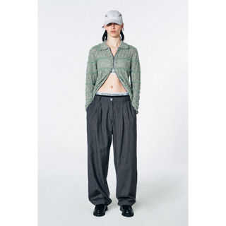 พรี ᴋʀ กางเกง SCULPTOR : Peekaboo Lowrise Pintuck Pants