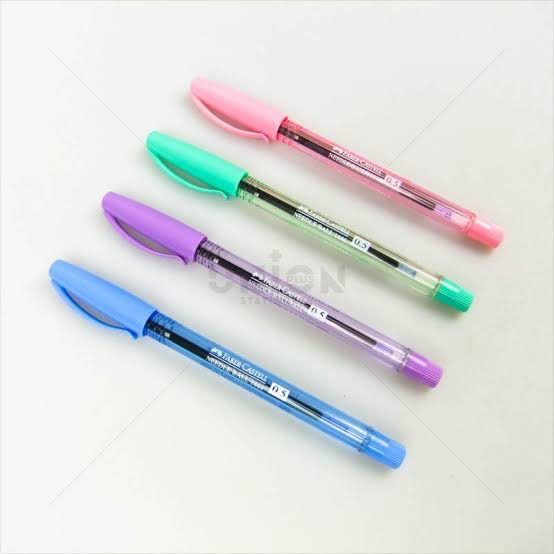 (USP)⚡️ขายส่ง⚡️(กล่อง30ด้าม) Faber-Castell 1444 ปากกา ปากกาลูกลื่น ปลอก ด้ามพาสเทล หมึกน้ำเงิน หัว 0.5mm (กล่อง/30ด้าม)