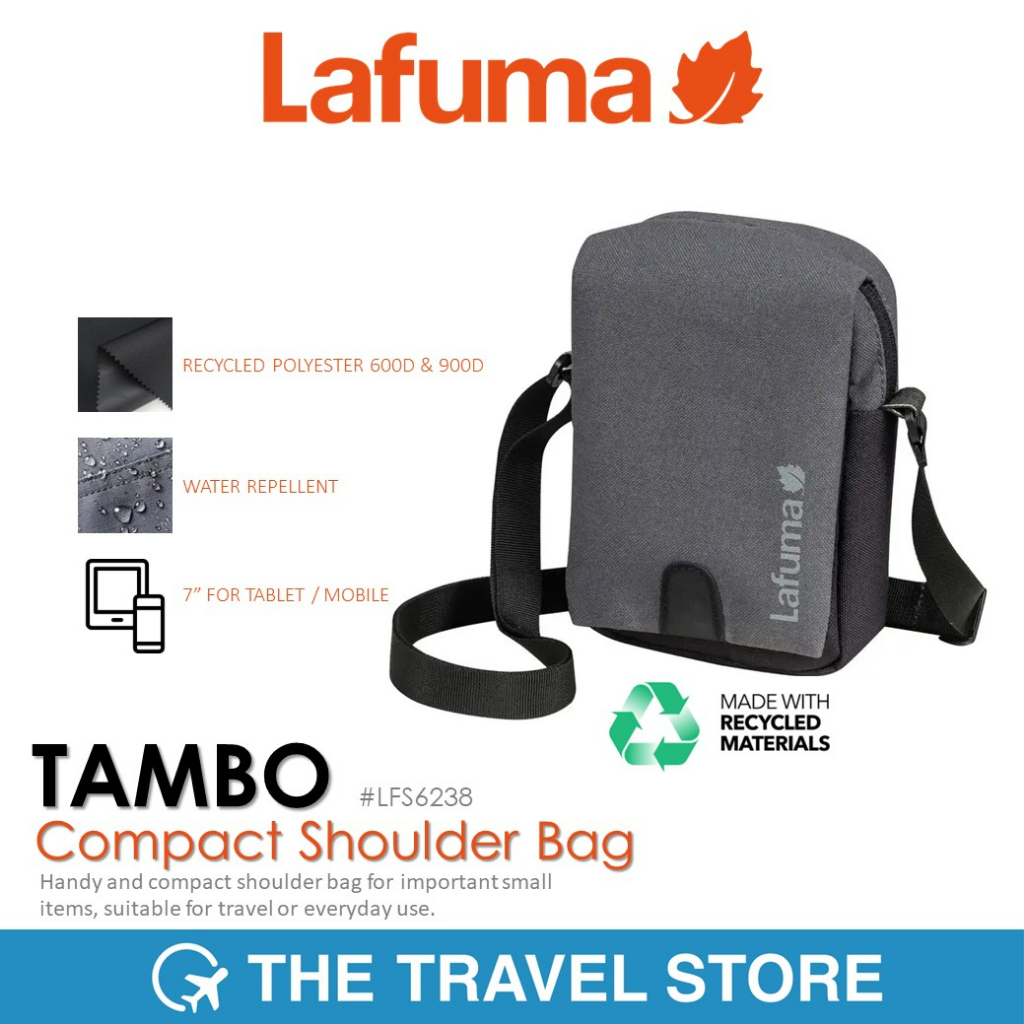 LAFUMA LFS6238 Tambo Compact Shoulder Bag - Asphalte/Dark Shadow กระเป๋าสะพายข้าง ใบเล็ก มีที่สอดกับ