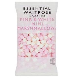 Essential Pink &amp; White Mini Marshmallows150g.มินิ มาร์ชแมลโลว์ สีขาวชมพู อาหาร ขนมขบเคี้ยว เยลลี่