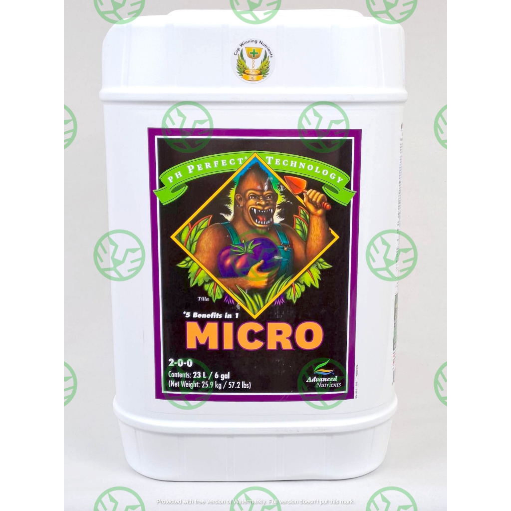 ขวดแท้ PH Perfect MICRO 23L 6แกลลอน ปุ๋ยหลัก ปรับค่าPH ดิน Advanced Nutrients ถังซีลจากโรงงาน