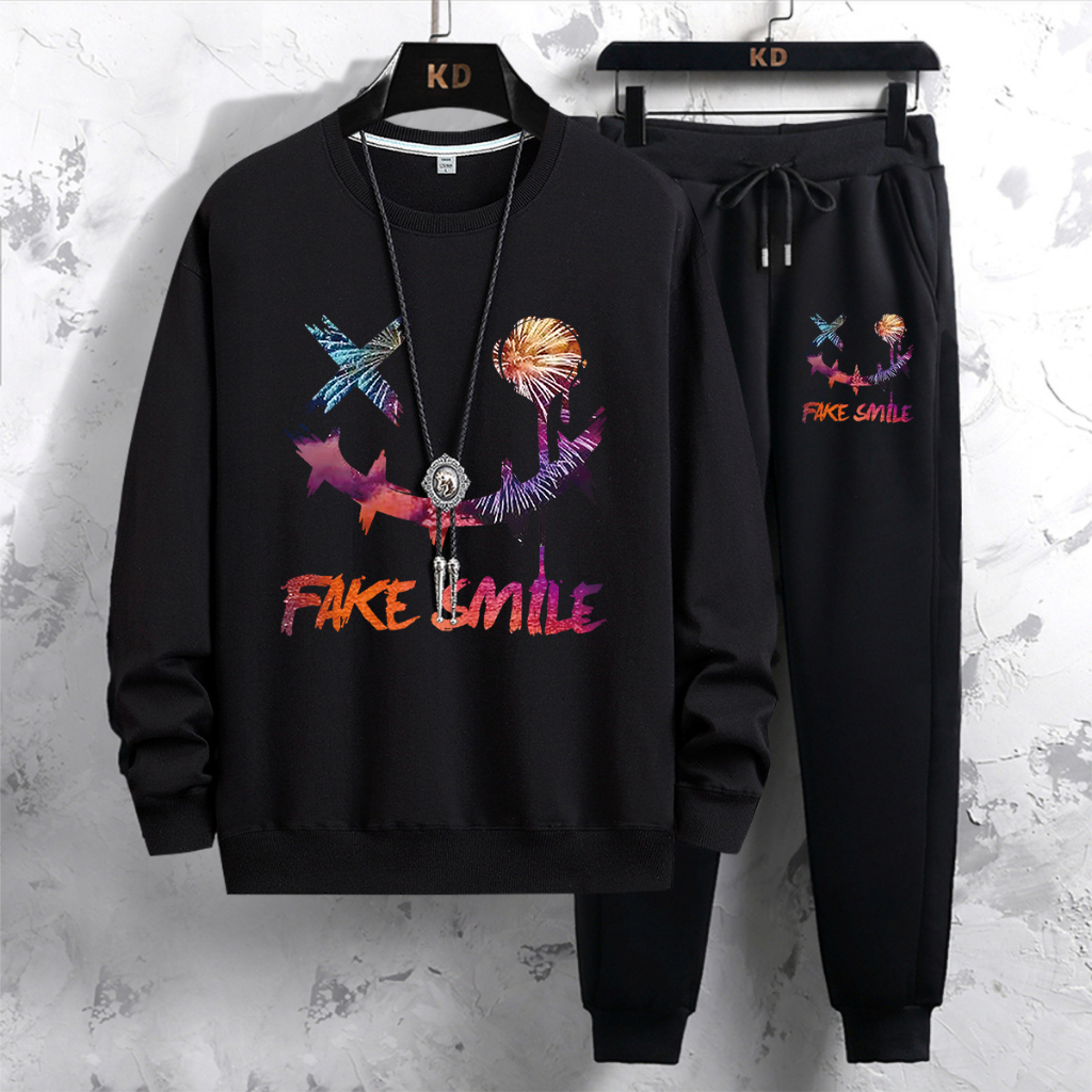 Y442+CKH442 ชุดเซ็ทเสื้อแจ็คเก็ตแขนยาว+กางเกงขายาว ใส่ได้ทั้งชายและหญิง มี7สีหลายไซส์ เลือกได้(S-3XL）