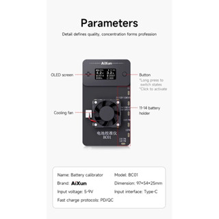 AiXun BC01แบตเตอรี่ Calibrator แบตเตอรี่ Charge Discharge รอบ Cycle Test สุขภาพเพิ่มขึ้นถึง100% สำหรับ 11-14 series