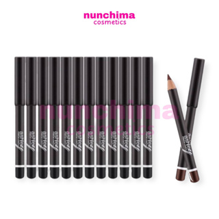 ( 1โหล ) AP-007 ASHLEY MINI EYEBROW PENCIL แอชลี่ย์ ดินสอเขียนคิ้ว ดินสอเขียนขอบตา อายไลเนอร์ แท่งสั้น