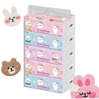 Tissue ทิชชู่ห่อใหญ่ แพ็ค 5 ห่อ 1 ห่อมี 240 แผ่น หนา 3 ชั้น