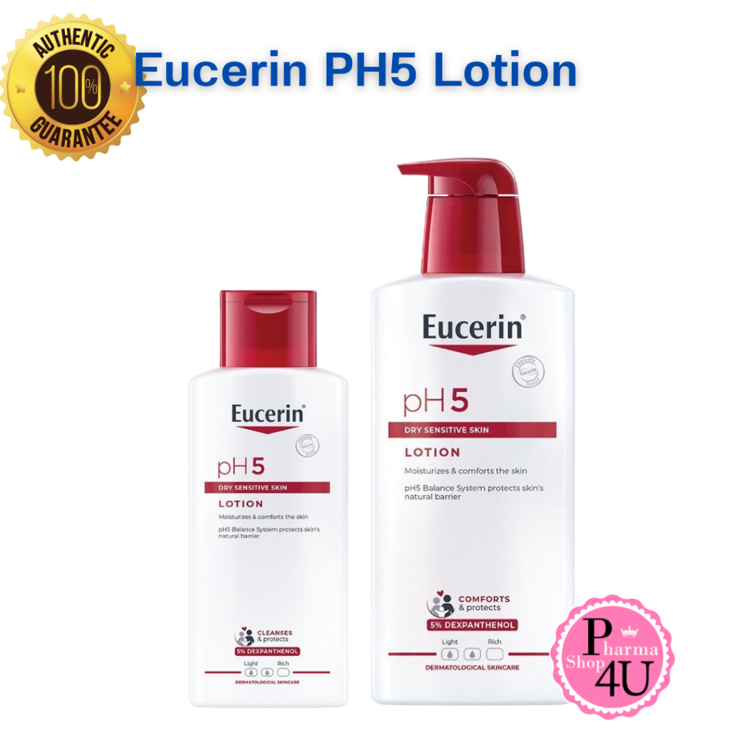 (โลชั่น) EUCERIN pH5 LOTION 250mL 400mL ยูเซอริน พีเอช 5 โลชั่นบำรุงผิว สำหรับผิวบอบบาง แพ้ง่าย ผิวธ