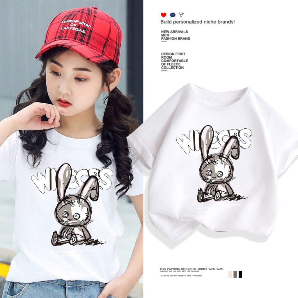 H433 เสื้อยืดเด็กแขนสั่ง.ผ้านุ่นใส่สบายทั้งเด็กชายกับเด็กหญิง