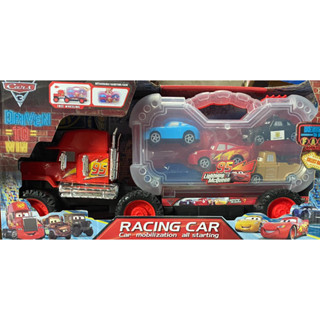 รถบรรทุกขนรถคาร์ Cars Lightning McQueen - ไลท์นิ่ง แม็คควีน Cars มีรถ บรรทุก 1 คัน โมเดลรถ 5 คัน ในกล่อง ขนาด 43x21 cm