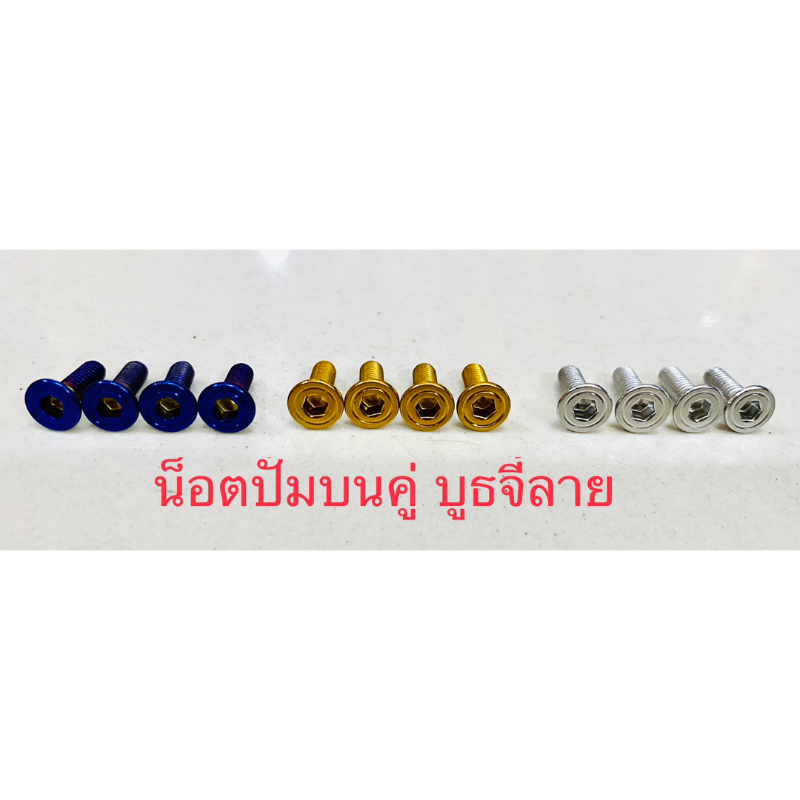 น็อตฝาปั้มบนคู่ น็อตฝาปั้มสแตนเลส Xmax Nmax pcx160 (1 ชุด 4 ตัว)