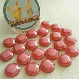 กระดุมพลาสติค สีชมพู Rose Apple ขนาด 15 มิล ชุด 6 เม็ด 30 บาท