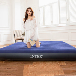 Aiser เตียงลม สีน้ําเงิน Flocked Air Beds เตียงลมกลางแจ้ง เบาะนอน ที่นอน มีหลายขนาดให้เลือก INTEX ที่นอนเป่าลมแท้