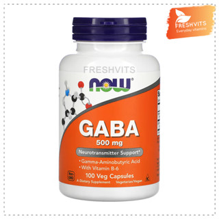 NOW,GABA with Vitamin B-6, 500 mg, 100 Veg Capsules