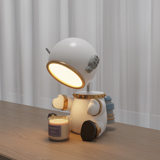 นักบินอวกาศโคมไฟเทียนหอม โคมไฟอุ่นเทียนหอมหรี่ไฟได้ Astronaut Candle Warmer Lamp