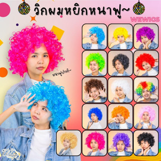 วิกผมแฟนซี afro วิกผม วิกผมฟู วิกผมหยิก วิกตัวตลก วิกผมสี พร้อมส่งจากไทย