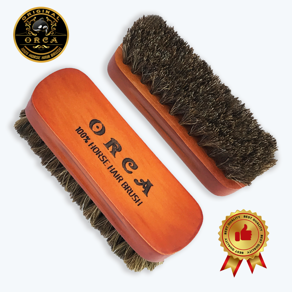 ORCA แปรงขัดรองเท้าขนม้าเกรดพรีเมี่ยม สินค้าอยู่ไทยผลิตภัณฑ์จากขนม้า 100% สำหรับทำความสะอาดรองเท้าและกระเป๋าหนัง [HHB/M]