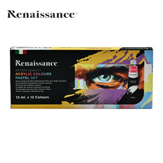 ชุดสีอะคริลิค Renaissance  Acrylic Colour Pastel Set 12สี 12ml ราคาถูก จัดส่งเร็ว!!!